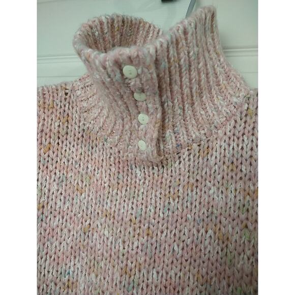 Donagain Woman L Sweater Pink Button Collared Long Sleeve Casual Big Knit... - Picture 3 of 9